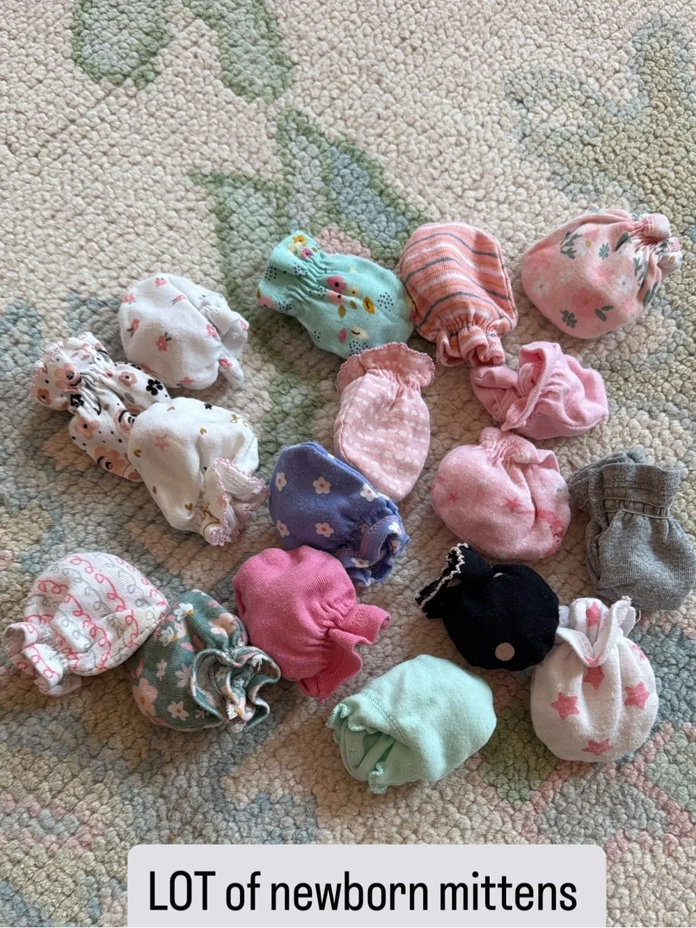 Assorted Pink & Pastel Newborn Mittens - Pack of Multiple Colors
